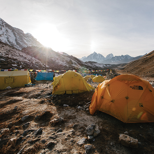 Tents set up at Ima Tse base camp